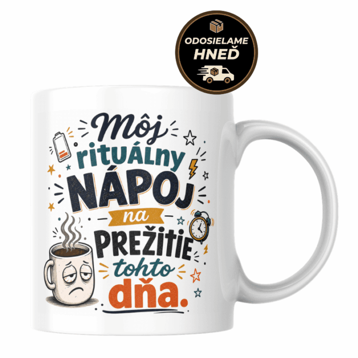 Hrnček s vtipným kávovým dizajnom