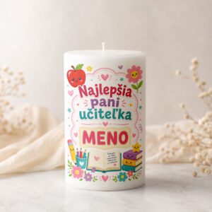 Sviečka pre pani učiteľku – Najlepšia pani učiteľka s knižkami