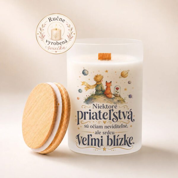 Ručne vyrobená sviečka Malý princ – niektoré priateľstvá sú srdcu blízke