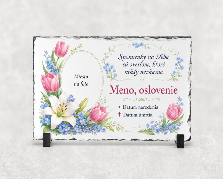 Domov 10 Personalizovaná spomienková bridlica s fotografiou – Spomienky na Teba sú svetlom, ktoré nikdy nezhasne