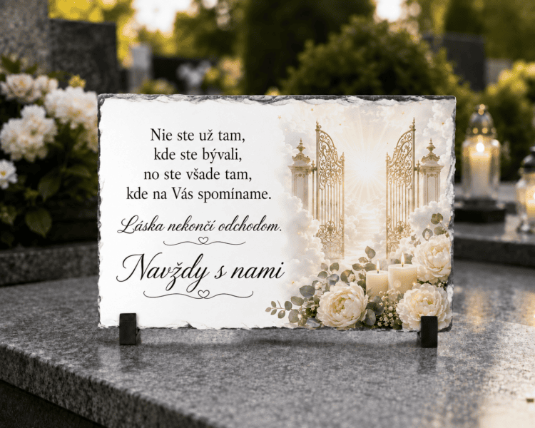 Personalizovaný spomienkový kameň z bridlice – Nebeská brána