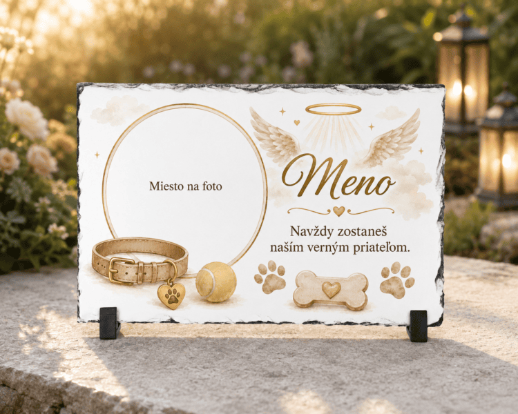 Domov 8 Personalizovaný spomienkový kameň pre psíka s fotografiou – Verný priateľ