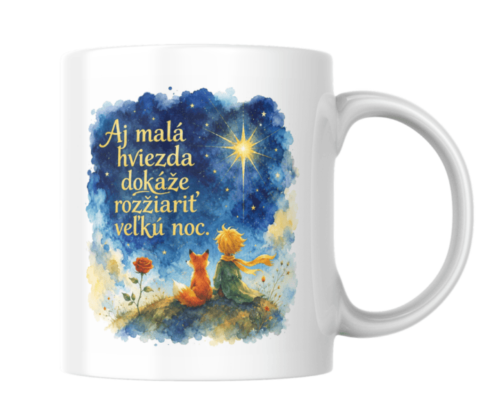 Hrnček Malý princ – Aj malá hviezda dokáže rozžiariť veľkú noc.