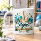 Hrnček Najlepší fyzioterapeut s motívom chrbtice a rehabilitácie – 300 ml (2)