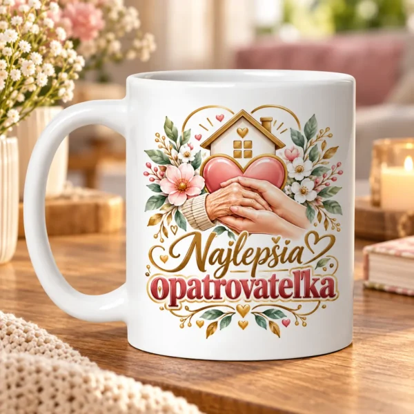 Hrnček Najlepšia opatrovateľka s motívom starostlivosti – 300 ml