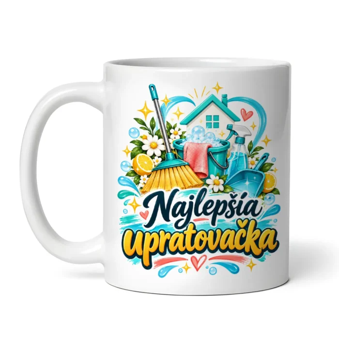 Hrnček Najlepšia upratovačka s motívom upratovania – 300 ml (1)