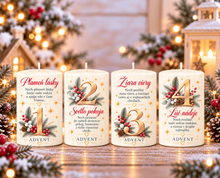 Adventná sada sviečok – Svetlo vianočných posolstiev