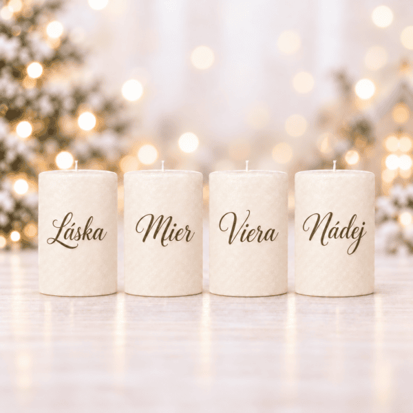Domov 14 Adventná sada sviečok – Láska, Mier, Viera a Nádej | Vianočné svetlo