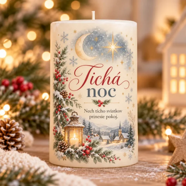 Domov 8 Vianočná vonná sviečka – Tichá noc