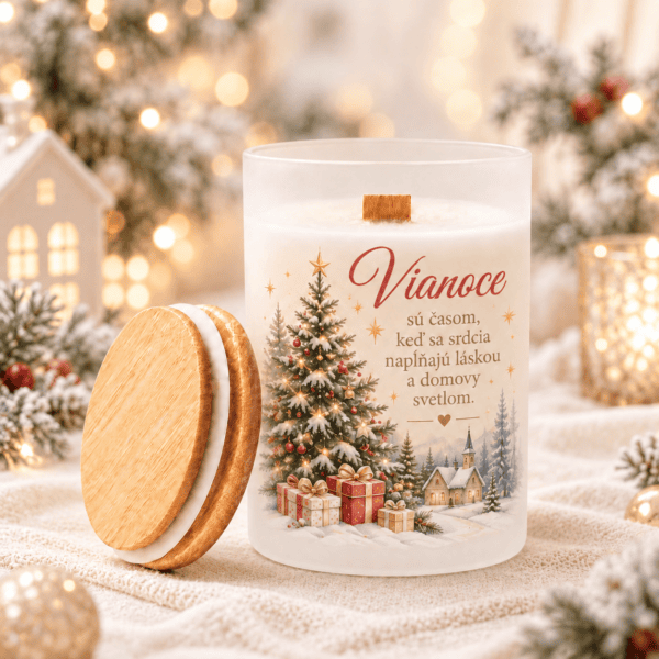 Domov 9 Vianočná vonná sviečka v matnom skle – Vianoce sú časom | 500 g