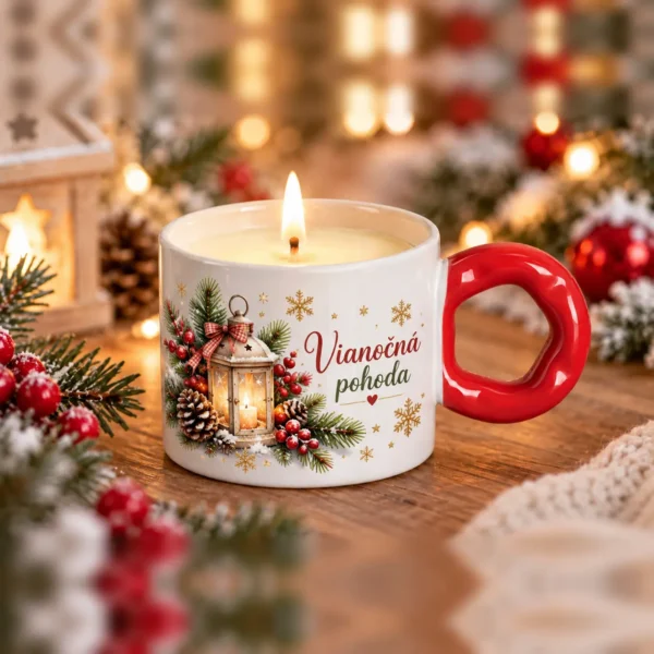 Domov 15 Vianočná vonná sviečka v keramickom hrnčeku – Vianočná pohoda | 250 g